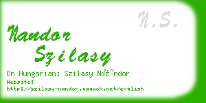 nandor szilasy business card